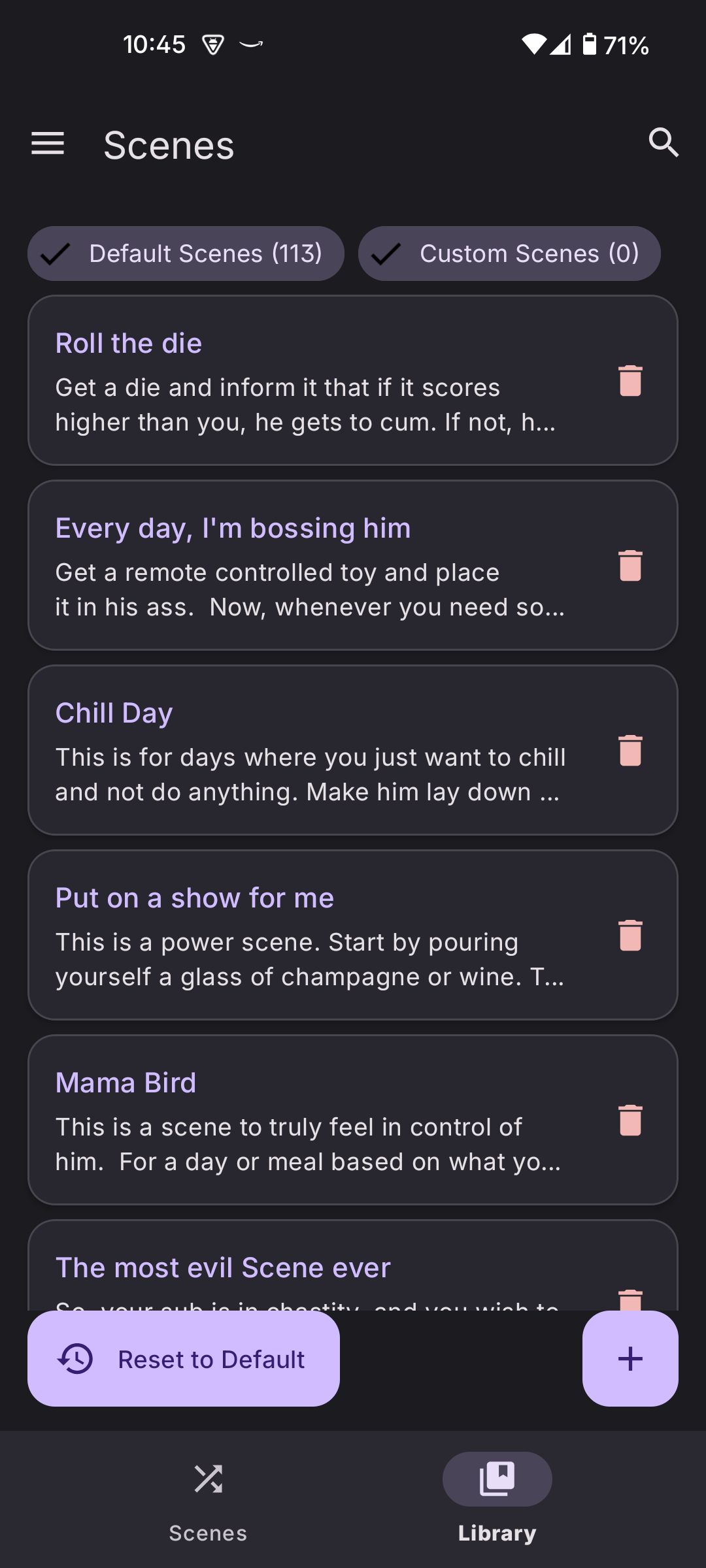 Custom Scenes Interface