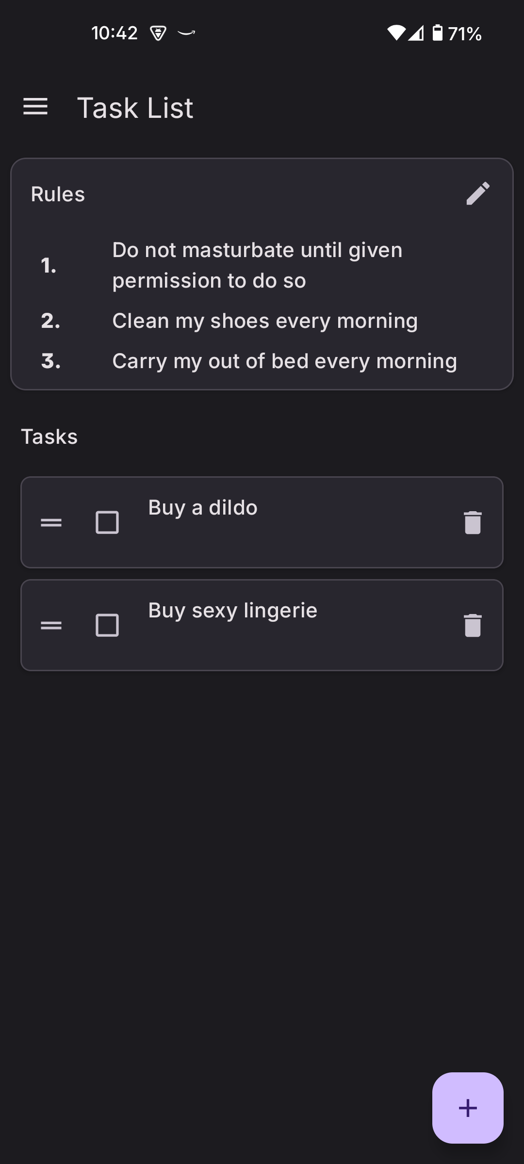 Task List Interface